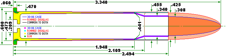 Composite drawing of 30-06 and 44-06R Douglas