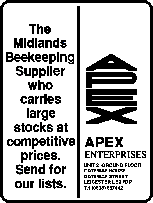 Quarter page advert that appeared in beekeepers annual 1993