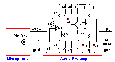 Schematic of mic & pre amp for Apidictor