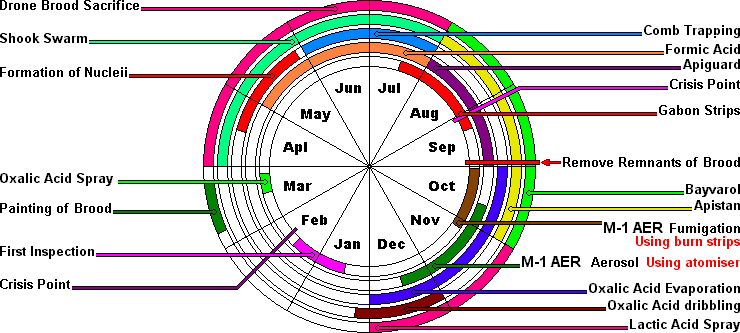 varroa treatment possibilities throughout the year