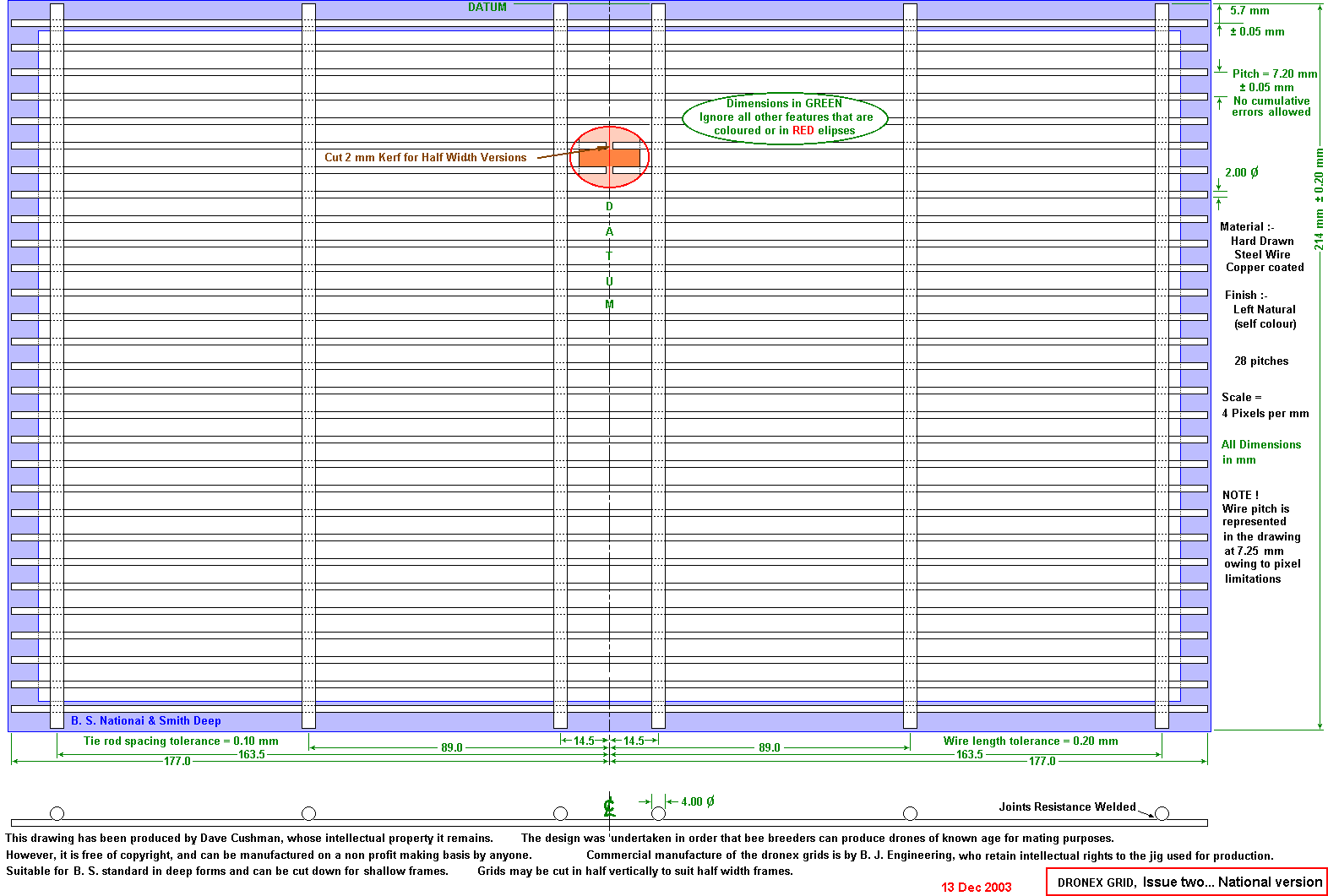 Large size drawing of National Size DRONEX grid