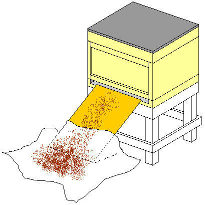 Traditional way of hiving a swarm