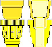 Yellow adaptors plugged together