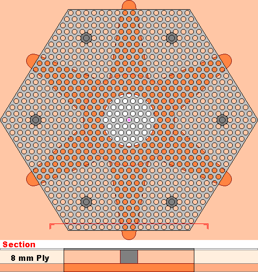 Stylised drawing of Wedmore type hexagonal escape