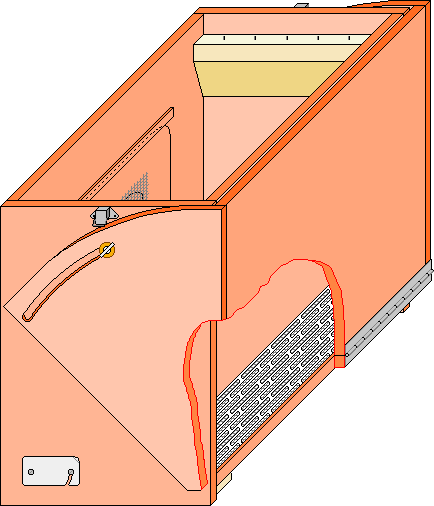 Cutaway view of marburg box with funnel closed