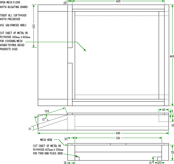 Open mesh floor with alighting board, Roger Patterson