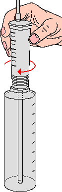 tank unit being screwed to applicator base unit