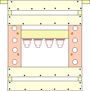 Special half width frame for raising four queen cells in a mating nuc