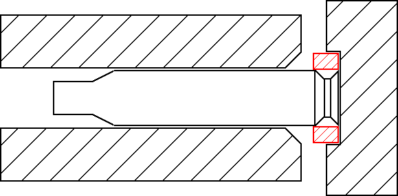 Cross section of rim forming dies