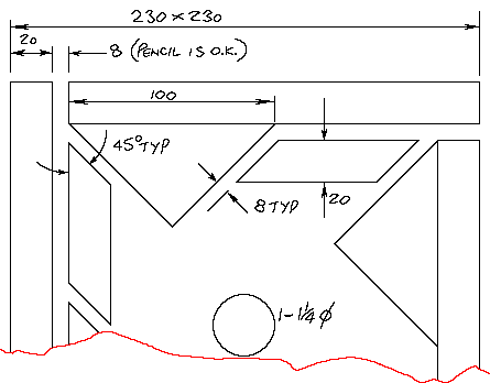 Roger Patterson sketch of modified vortex escape