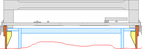 Section through standard swarm collecting box showing frame runners