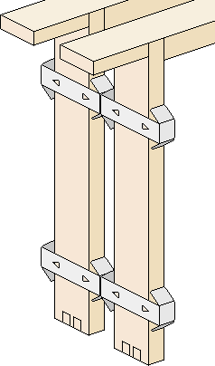 Yorkshire spacers fitted in two places for spacing and stability in transport