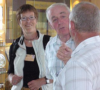 Talking in the foyer