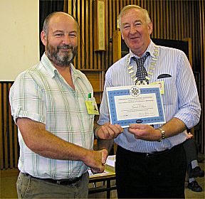 Gerry Ryan being presented with his certificate, Photo... Michael Gleeson